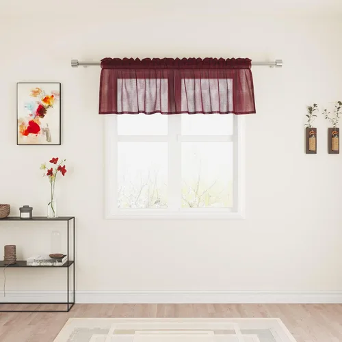 Vista 62 de UPOPO Paneles de Cortina Beige Pequeños Cortinas Transparentes de Gasa de 16 Pulgadas de Largo Cortinas de Cocina de Voile con Textura de Lino