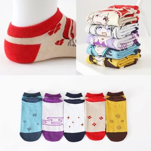 Vista 2 de Calcetines de anime para mujer, 5 paresset Anime Cosplay Ropa Anime Merch