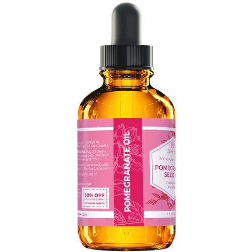 Vista 3 de Aceite de semilla de granada, N.° 1 Trusted Leven Rose 100% orgánico (prensado en frío, sin refinar), 2 onzas