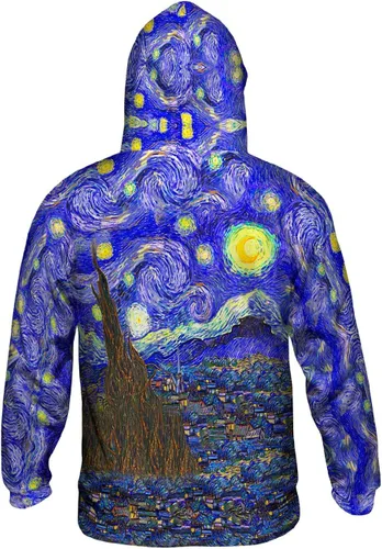 Vista 2 de Yizzam - Vincent Van Gogh - The Starry Night - Sudadera con capucha para hombre