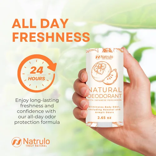 Vista 3 de Desodorante caqui – Desodorante de cuerpo entero totalmente natural para mujeres y hombres – Extracto de caqui japonés que ayuda a eliminar el olor