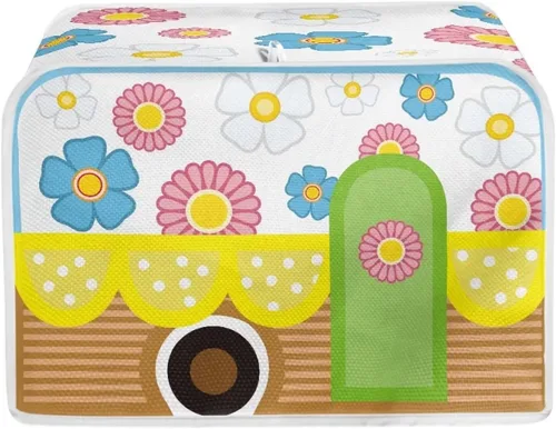 Vista 24 de chaqlin Cubierta para tostadora con estampado de chocolate, 2 rebanadas, resistente a las manchas, cubierta para horno de pan de diseño divertido