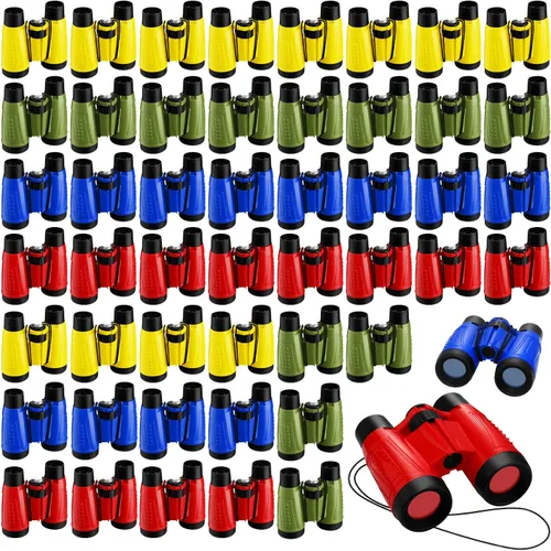 Vista 7 de Jiuguva Paquete de 50 mini binoculares de juguetes con correa para el Camuflaje