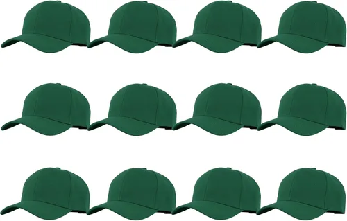 Vista 134 de Gorras de béisbol con correa trasera ajustable, lisas, negras, 12