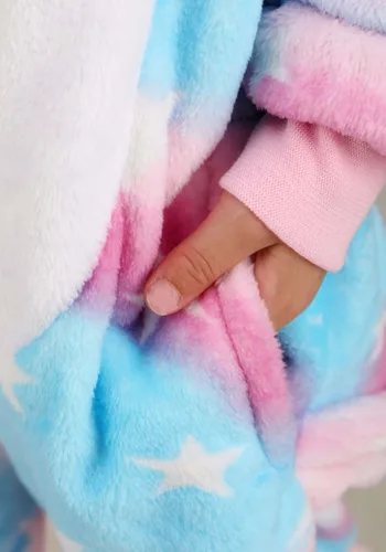 Vista 6 de Pijama Enterizo de Unicornio Algodón de Azúcar para Niños y Niñas Multicolor