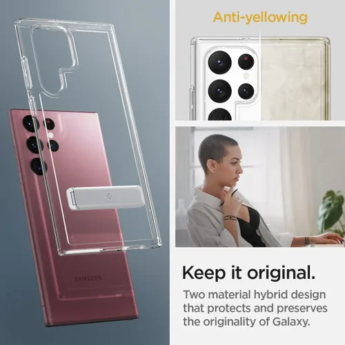 Vista 5 de Spigen Funda Ultra Hybrid S diseñada para Galaxy S22 Ultra (2022), transparente