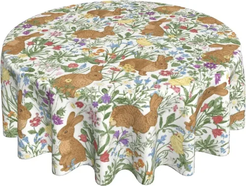 Vista 56 de BETGINY - Mantel cuadrado floral azul de 54 x 54 pulgadas, mantel decorativo de estilo chinoiserie con flores, tela rústica lavable para granja