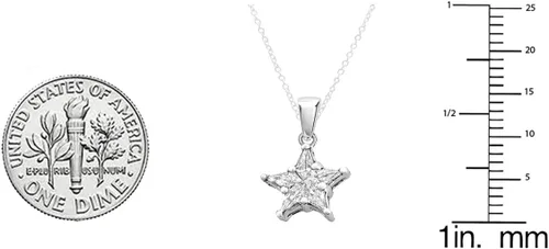 Vista 2 de Dazzlingrock Collection 0.25 Cttw 10K Kite Noble Star Cluster Diamond Colgante para mujer 1, oro blanco sólido, Oro Blanco
