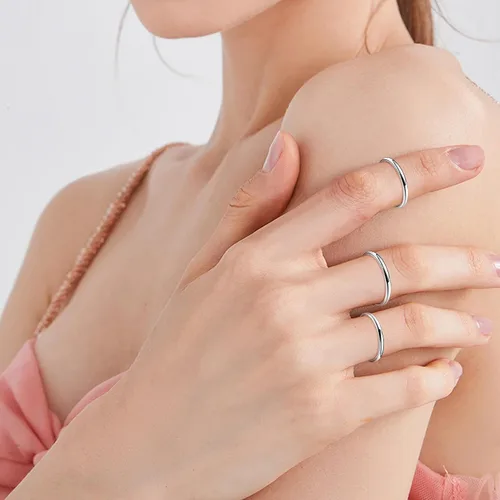 Vista 4 de FINREZIO 10PCS Women's 1MM Stainless Steel Plain Band Knuckle Stacking Rings Fashion Thin Midi Rings Comfort Fit Size 2-11