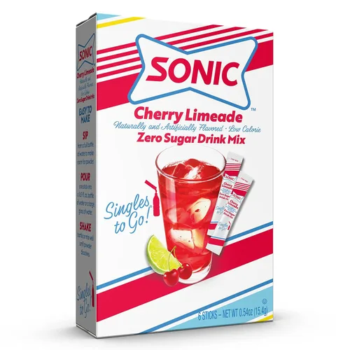 Vista 3 de Sonic Singles to Go - Mezcla de bebida en polvo, lima de cereza, 6 porciones por caja, 3 cajas incluidas (18 porciones en total)