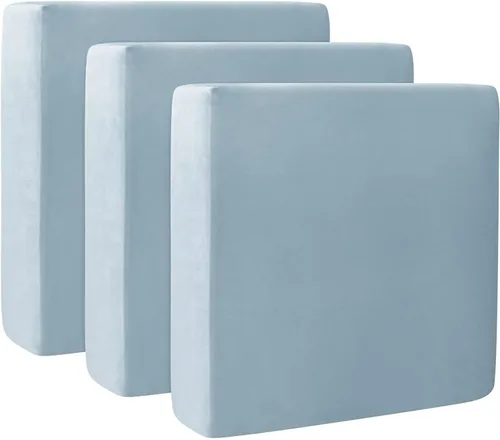 Vista 25 de Fundas de cojín de terciopelo para sofá, funda elástica para cojín de sofá suave, protector de muebles extraíble y lavable para sala de estar, Negro