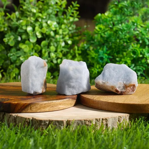 Vista 3 de Juego de 5 regalos de cristal de horóscopo de acuario, signo del zodiaco, angelita y piedras ásperas naturales con chip de protección de shungita