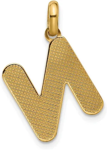 Vista 3 de Diamond2Deal Colgante de oro amarillo de 14 quilates con letra inicial del alfabeto (A a Z), regalo de joyería fina para mujer