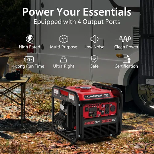 Vista 8 de PowerSmart Generador portátil de 4400 vatios para uso de emergencia