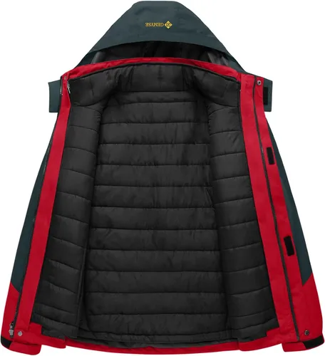 Vista 3 de GEMYSE Chaqueta de nieve impermeable 3 en 1 para hombre, abrigo de invierno aislado