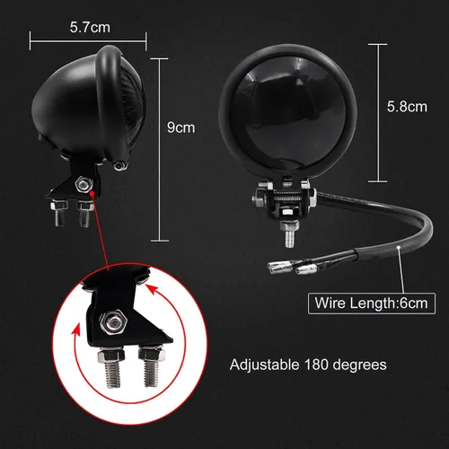 Vista 2 de Luz trasera de motocicleta, luz de freno de freno universal, color rojo de 12 V, luz lateral de rueda trasera de motocicleta, luz para guardabarros