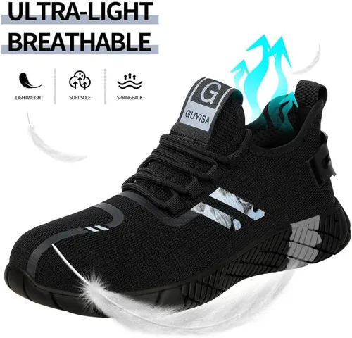 Vista 6 de Zapatos de punta de acero para hombres, zapatos compuestos para hombres de trabajo para mujeres, zapatos deportivos de seguridad con punta de acero