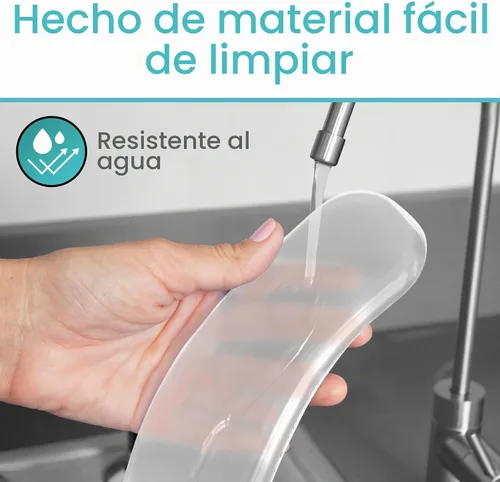 Vista 4 de Vive - Funda de cojín de gel para asiento de inodoro - Almohadilla elevada y acolchada para sillas alargadas, estándar y para inodoro Transparente