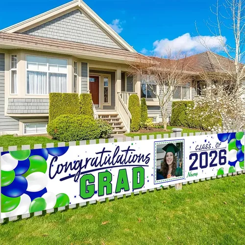Vista 20 de Decoraciones personalizadas para fiestas de graduación 2026 – Cartel de felicitación de graduación grande – Cartel de fondo de graduación