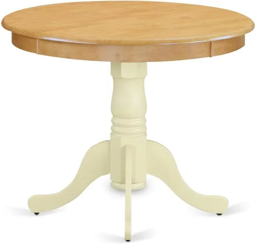 Vista 12 de East West Furniture ANT-ABK-TP Mesa de Comedor Antigua - una Mesa Redonda de Cocina con Superficie/Tablero y Base de Pedestal, 36x36 Pulgadas, Negro
