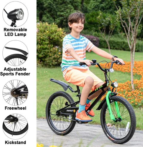 Vista 2 de Glerc Fantacy Kids Bike, 12-20 Inch Children Bicycle for 2-13 Years Old Boys Girls, Kids Bicycle with Water Bottle Holder & Headlight & Training