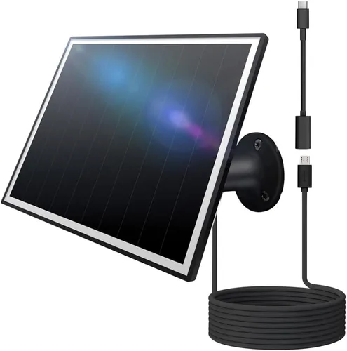 Vista 10 de Panel solar de 8 W para cámara de seguridad al aire libre, micro USB de 5 V y cargador de panel solar USB - C, se adapta a Eufy/Wyze/Reolink DC 5V