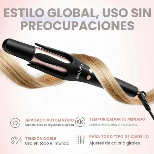 Vista 5 de ELLA BELLA® Rizador giratorio automático, rizador automático para cabello largo