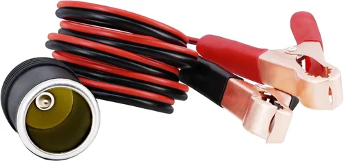 Vista 2 de 18AWG - Terminal de batería de 3 pies/3.3 ft, 12 V, adaptador hembra para encendedor de cigarrillos, cable de extensión de enchufe divisor