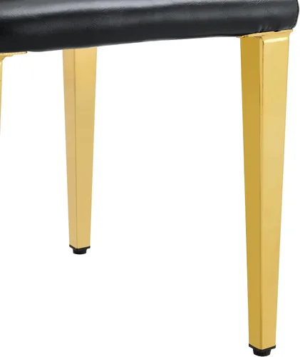 Vista 8 de Juego de 4 sillas de respaldo de piel sintética blanca con patas de metal plateadas. La combinación perfecta, adecuada para estilos minimalistas