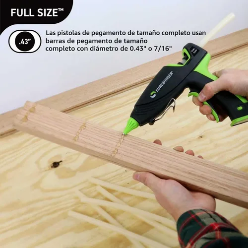 Vista 6 de Surebonder Pistola de Pegamento Caliente y Barras de Pegamento, Pistola de Pegamento Caliente de Tamaño Completo de 100W de Doble Temperatura con 20