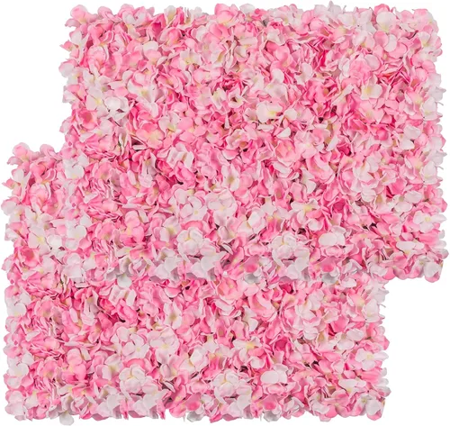 Vista 11 de U'Artliens - Juego de paneles de pared de flores, telón de fondo de pared artificial de 24 x 16 pulgadas, panel floral de hortensias de seda 3D