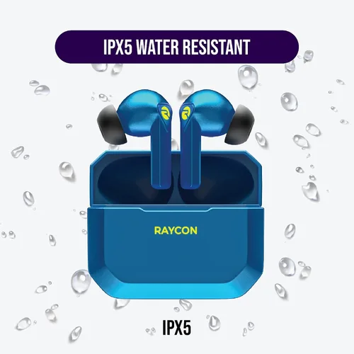 Vista 7 de Raycon Los auriculares inalámbricos Bluetooth para juegos con micrófono integrado, baja latencia, 31 horas de batería, funda de carga