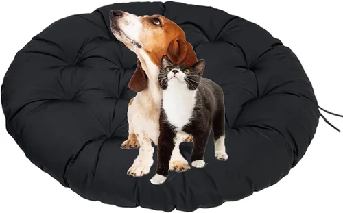 Vista 4 de Cojín redondo grueso para silla Papasan de 15.7 x 15.7 in, cojín de suelo extraíble para exteriores, cojín para silla Papasan al aire libre, cojín
