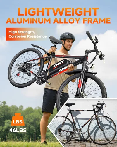 Vista 4 de Totem Bicicleta Eléctrica para Adultos, 750W Pico 26" Bicicleta Eléctrica para Hombres Mujeres Adolescentes con Batería 375WH, 21 Velocidades 20Mph