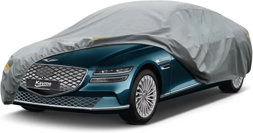 Vista 21 de Kayme Funda de Coche de Servicio Pesado Impermeable para Todo Tipo de Clima, Ajuste Personalizado para Tesla Model S, Cubierta Exterior Completa