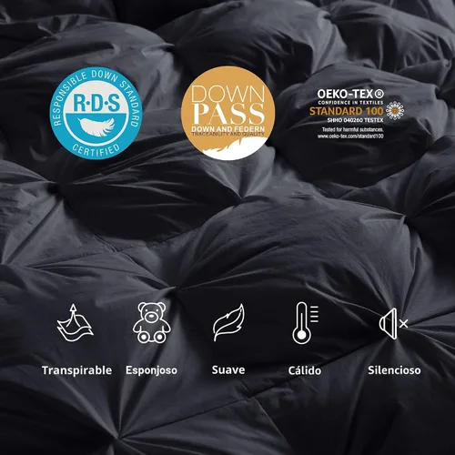 Vista 5 de Lujoso edredón de fibra de plumas de ganso para todas las estaciones, relleno de edredón tamaño California King, exquisito diseño de pliegues