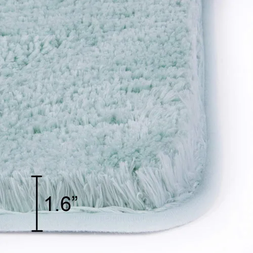 Vista 2 de Walensee - Juego de tapete antideslizante para baño, mullido, de suave microfibra, absorbente de agua, lavable a máquina, alfombra de felpa gruesa