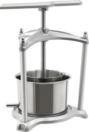 Vista 5 de Prensa manual de vino de frutas de acero inoxidable, máquina manual de jugo de 3 litros/0.8 galones, tintura de sidra, manzana, uva, verduras, miel