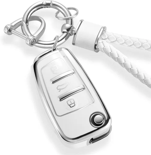 Vista 34 de Funda para Llavero Mercedes con Llavero de Cuerda Trenzada de Metal, Funda de Llave Suave Mejorada para Carcasa de Llavero Remoto Inteligente Sin
