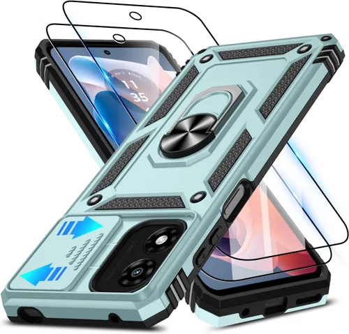 Vista 29 de ATUMP for Moto G-Play-2024 Case with Camera Lens Cover & HD Screen Protector(2 Pcs), [10FT Military Grade Drop Protection] Magnetic Ring Holder