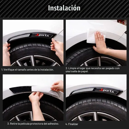 Vista 6 de 2 piezas de protectores de guardabarros autoadhesivos universales para rueda de coche, tiras de goma anticolisión, para parachoques lateral