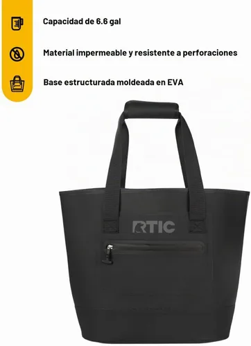 Vista 3 de Bolsa de mano ultra resistente RTIC, impermeable para playa, piscina, toalla, compras, de alta resistencia, resistente a perforaciones, pequeña Negro