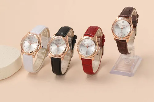 Vista 7 de Top Plaza Reloj clásico con correa de cuero para mujer, números arábigos, fácil de leer, relojes de vestir para mujer