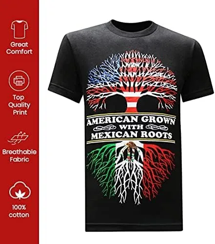 Vista 6 de American Grown Mexican Roots - Camiseta divertida