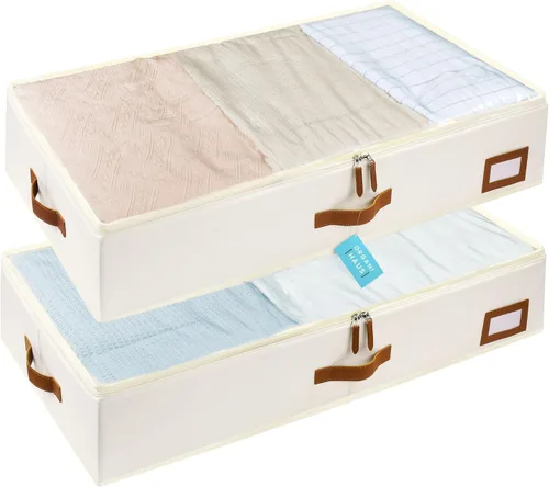 Vista 11 de OrganiHaus Contenedores de almacenamiento debajo de la cama, cubos de almacenamiento y organización para dormitorio, organizador de ropa