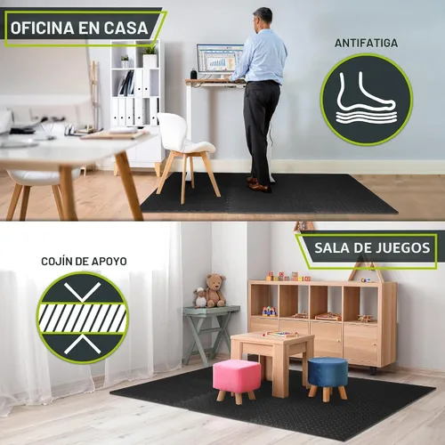 Vista 4 de ProsourceFit Alfombrilla de ejercicio con forma de rompecabezas, baldosas de espuma EVA entrelazadas, suelo protector para equipos de gimnasio