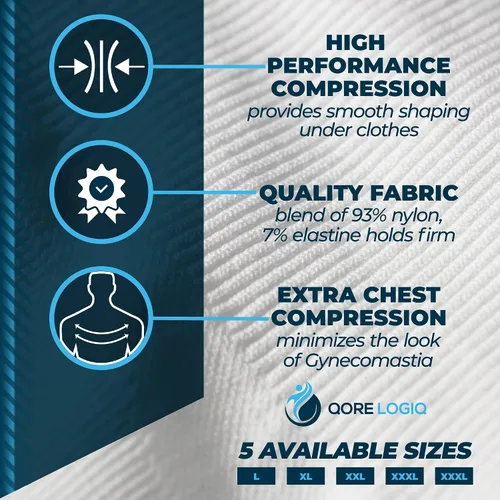 Vista 9 de QORE LOGIQ Camisas de compresión de ginecomastia para hombre camiseta sin mangas adelgazante faja para hombre brasier para hombre