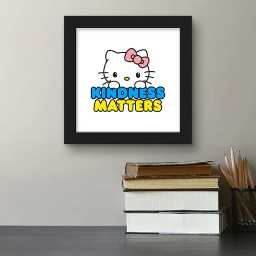 Vista 5 de Trends International Gallery Pops - Póster de pared de Hello Kitty Kindness Matters, 12 x 12 pulgadas, versión de marco negro