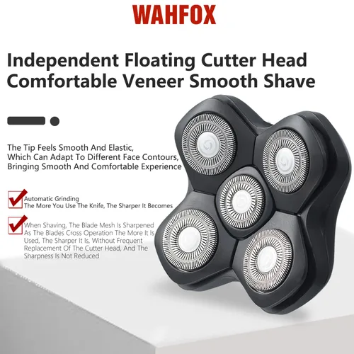 Vista 9 de Hojas de repuesto universales de 5 hojas con cabezal magnético para afeitadora compatibles con afeitadora FREEDOM BIRD, cabezales de repuesto