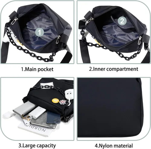 Vista 4 de DOB SECHS Bolso bandolera pequeño para mujer, bolso de hombro